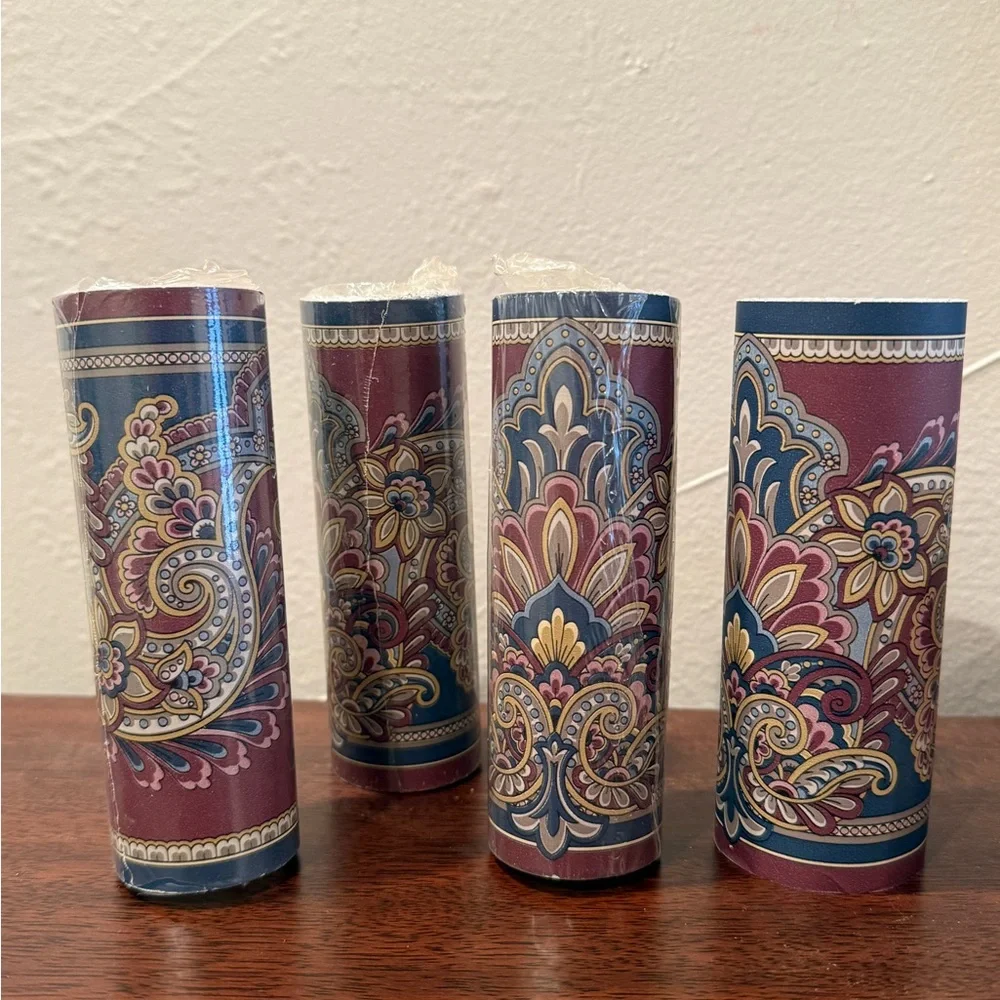 Vintage Wallpaper D.W. Wallcovering Abstract Floral Design 4 Rolls Prepasted